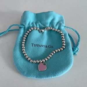 Tiffany Pink Heart Tag Bead Braclet